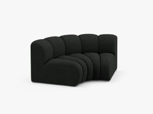 MODUL CANAPEA LUPIN, 185 CM, NEGRU, CU TAPITERIE DIN TEXTIL BOUCLE BALOO, MICADONI - Img 2