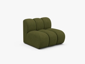 MODUL CANAPEA LUPIN, 90 CM, VERDE MASLINIU INCHIS, CU TAPITERIE DIN TEXTIL BOUCLE BALOO, MICADONI - Img 2