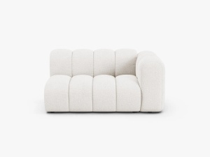 MODUL CANAPEA LUPIN, PE DREAPTA, 144 CM, ALB, CU TAPITERIE DIN TEXTIL BOUCLE BALOO, MICADONI