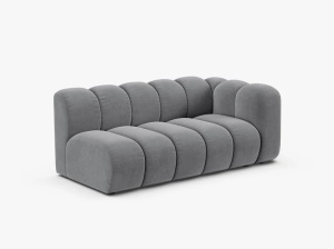 MODUL CANAPEA LUPIN, PE DREAPTA, 173 CM, GRI, CU TAPITERIE DIN TEXTIL CATIFEA SALVADOR, MICADONI - Img 2