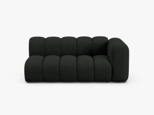 MODUL CANAPEA LUPIN, PE DREAPTA, 173 CM, NEGRU, CU TAPITERIE DIN TEXTIL BOUCLE BALOO, MICADONI