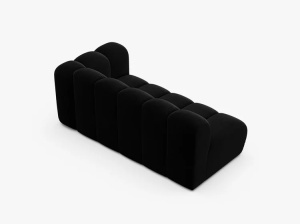MODUL CANAPEA LUPIN, PE DREAPTA, 173 CM, NEGRU, CU TAPITERIE DIN TEXTIL CATIFEA VENUS, MICADONI - Img 3