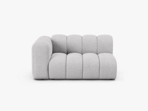 MODUL CANAPEA LUPIN, PE STANGA, 144 CM, GRI DESCHIS, CU TAPITERIE DIN TEXTIL BOUCLE BALOO, MICADONI