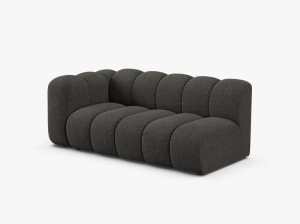 MODUL CANAPEA LUPIN, PE STANGA, 173 CM, GRI INCHIS, CU TAPITERIE DIN TEXTIL CHENILLE EDEN, MICADONI - Img 2