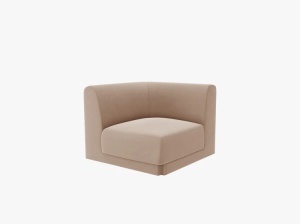 MODUL CANAPEA MILEY, CAPPUCCINO, CU TAPITERIE DIN CATIFEA BLUVEL, MICADONI - Img 2