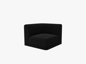 MODUL CANAPEA MILEY, NEGRU, CU TAPITERIE DIN CATIFEA BLUVEL, MICADONI - Img 2