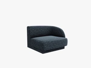 MODUL CANAPEA MILEY, PE DREAPTA, ALBASTRU, CU TAPITERIE DIN TEXTIL CHENILLE HAGA, MICADONI - Img 2