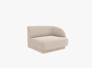 MODUL CANAPEA MILEY, PE DREAPTA, BEJ, CU TAPITERIE DIN TEXTIL CHENILLE HAGA, MICADONI - Img 2