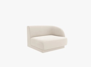 MODUL CANAPEA MILEY, PE DREAPTA, BEJ DESCHIS, CU TAPITERIE DIN CATIFEA BLUVEL, MICADONI - Img 2