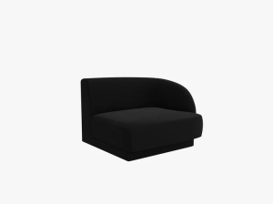 MODUL CANAPEA MILEY, PE DREAPTA, NEGRU, CU TAPITERIE DIN CATIFEA BLUVEL, MICADONI - Img 2