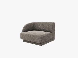 MODUL CANAPEA MILEY, PE STANGA, GRI, CU TAPITERIE DIN TEXTIL CHENILLE HAGA, MICADONI - Img 2