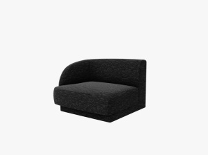 MODUL CANAPEA MILEY, PE STANGA, NEGRU, CU TAPITERIE DIN TEXTIL CHENILLE HAGA, MICADONI - Img 2