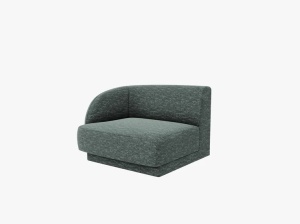 MODUL CANAPEA MILEY, PE STANGA, VERDE BENZINA, CU TAPITERIE DIN TEXTIL CHENILLE HAGA, MICADONI - Img 2