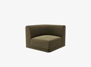 MODUL CANAPEA MILEY, VERDE, CU TAPITERIE DIN CATIFEA BLUVEL, MICADONI - Img 2