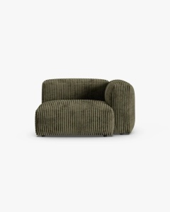 MODUL COLTAR/CANAPEA MARTINA, 120X120 CM, PE DREAPTA, ADANCIME SCAUN 90 CM, VERDE MUSCHI,, TAPITAT CU TAPITERIE DIN TEXTIL CORDOI TILIA, MICADONI
