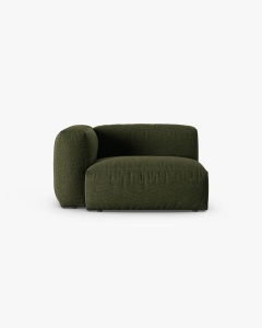 MODUL COLTAR/CANAPEA MARTINA, 120X120 CM, PE STANGA, ADANCIME SCAUN 90 CM, VERDE, TAPITAT CU TAPITERIE DIN TEXTIL STRUCTURAT BOSTON, MICADONI