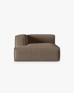 MODUL COLTAR/CANAPEA NURIA CAPPUCCINO, PE STANGA, 147X127 CM, TAPITAT CU TAPITERIE DIN TEXTIL STRUCTURAT LIBERTY, MICADONI