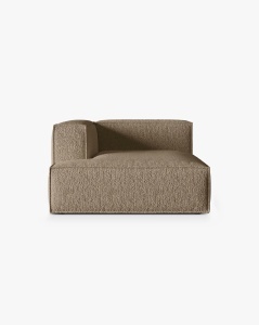 MODUL COLTAR/CANAPEA NURIA CAPPUCINO, PE STANGA, 147X127 CM, TAPITAT CU TAPITERIE DIN TEXTIL BOUCLE MONET, MICADONI