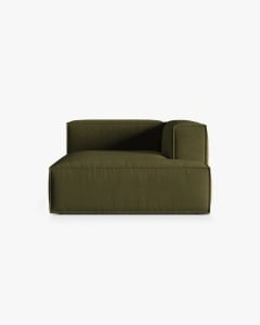 MODUL COLTAR/CANAPEA NURIA MELANJ VERDE MUSCHI, PE DREPTA, 147X127 CM, TAPITAT CU TAPITERIE DIN TEXTIL CATIFEA PARIS, MICADONI