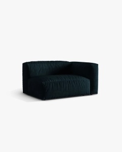 MODUL COTIERA CANAPEA/COLTAR MARTINA, 160X106 CM, PE DREAPTA, ALBASTRU INCHIS, TAPITAT CU TAPITERIE DIN TEXTIL CATIFEA VOGUE, MICADONI - Img 2