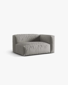 MODUL COTIERA CANAPEA/COLTAR MARTINA, 160X106 CM, PE DREAPTA, GRI DESCHIS, TAPITAT CU TAPITERIE DIN TEXTIL STRUCTURAT BOSTON, MICADONI - Img 2