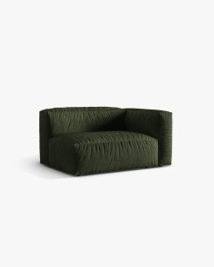 MODUL COTIERA CANAPEA/COLTAR MARTINA, 160X106 CM, PE DREAPTA, VERDE, TAPITAT CU TAPITERIE DIN TEXTIL CATIFEA VOGUE, MICADONI - Img 2