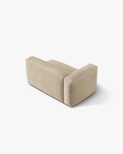 MODUL COTIERA CANAPEA/COLTAR MARTINA, 160X106 CM, PE STANGA, BEJ DESCHIS, TAPITAT CU TAPITERIE DIN TEXTIL CATIFEA VOGUE, MICADONI - Img 3