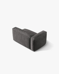 MODUL COTIERA CANAPEA/COLTAR MARTINA, 160X106 CM, PE STANGA, GRI, TAPITAT CU TAPITERIE DIN TEXTIL CATIFEA VOGUE, MICADONI - Img 3