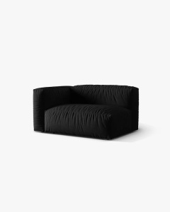 MODUL COTIERA CANAPEA/COLTAR MARTINA, 160X106 CM, PE STANGA, NEGRU, TAPITAT CU TAPITERIE DIN TEXTIL STRUCTURAT BOSTON, MICADONI - Img 2