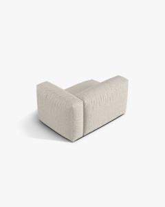 MODUL LATERAL PENTRU CANAPEA MARTINA, PE DREAPTA, BEJ, TAPITAT CU TAPITERIE DIN TEXTIL BOUCLE MONET, MICADONI - Img 3