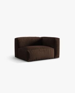 MODUL LATERAL PENTRU CANAPEA MARTINA, PE DREAPTA, CIOCOLATIU, TAPITAT CU TAPITERIE DIN TEXTIL CATIFEA VOGUE, MICADONI - Img 2