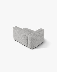 MODUL LATERAL PENTRU CANAPEA MARTINA, PE STANGA, ARGINTIU, TAPITAT CU TAPITERIE DIN TEXTIL BOUCLE MONET, MICADONI - Img 3