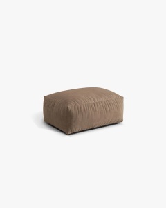 MODUL POUF CANAPEA/COLTAR MARTINA, 103X73 CM, BEJ INCHIS, TAPITAT CU TAPITERIE DIN TEXTIL CATIFEA VOGUE, MICADONI - Img 2