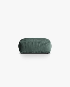 MODUL POUF CANAPEA/COLTAR MARTINA, 108X108 CM, VERDE MUSCHI, TAPITAT CU TAPITERIE DIN TEXTIL CATIFEA VOGUE, MICADONI