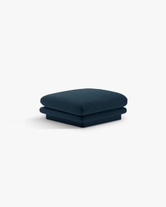 MODUL POUF CANAPEA/COLTAR TORINO, ALBASTRU MARIN, CU TAPITERIE DIN TEXTIL STRUCTURAT WIND, MICADONI - Img 2