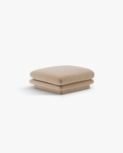 MODUL POUF CANAPEA/COLTAR TORINO, BEJ MIGDALA, CU TAPITERIE DIN TEXTIL CATIFEA CASINO, MICADONI - Img 2