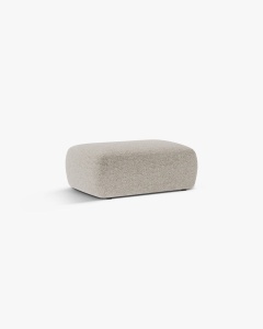 MODUL POUF KATE, MELANJ BEJ, 60X99 CM, TAPITAT CU TAPITERIE DIN TEXTIL STUCTURAT PUENTE, MICADONI - Img 2