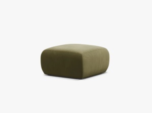MODUL PUF CANAPEA MOLINO, 75X75, VERDE DESCHIS, CU TAPITERIE DIN TEXTIL CATIFEA VELVET CASINO, MICADONI - Img 2