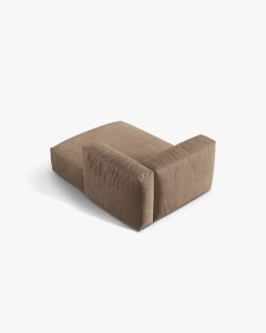 MODUL SEZLONG CANAPEA/COLTAR MARTINA, 130X176 CM, PE DREAPTA, BEJ INCHIS, TAPITAT CU TAPITERIE DIN TEXTIL CATIFEA VOGUE, MICADONI - Img 3