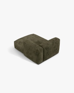 MODUL SEZLONG CANAPEA/COLTAR MARTINA, 130X176 CM, PE DREAPTA, VERDE MUSCHI, TAPITAT CU TAPITERIE DIN TEXTIL CORDOI TILIA, MICADONI - Img 3