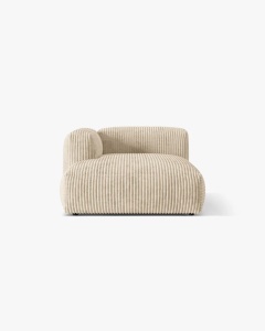 MODUL SEZLONG CANAPEA/COLTAR MARTINA, 130X176 CM, PE STANGA, BEJ DESCHIS, TAPITAT CU TAPITERIE DIN TEXTIL CORDOI TILIA, MICADONI