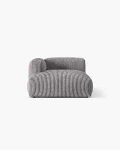 MODUL SEZLONG CANAPEA/COLTAR MARTINA, 130X176 CM, PE STANGA, GRI DESCHIS, TAPITAT CU TAPITERIE DIN TEXTIL CORDOI TILIA, MICADONI