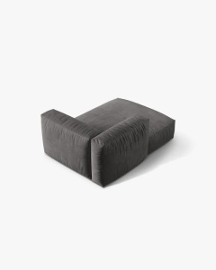 MODUL SEZLONG CANAPEA/COLTAR MARTINA, 130X176 CM, PE STANGA, GRI, TAPITAT CU TAPITERIE DIN TEXTIL CATIFEA VOGUE, MICADONI - Img 3
