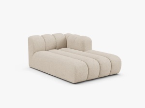 MODUL SEZLONG CANAPEA LUPIN, PE DREAPTA, BEJ, CU TAPITERIE DIN TEXTIL BOUCLE BALOO, MICADONI - Img 2