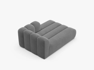 MODUL SEZLONG CANAPEA LUPIN, PE DREAPTA, GRI DESCHIS, CU TAPITERIE DIN TEXTIL CATIFEA VENUS, MICADONI - Img 3
