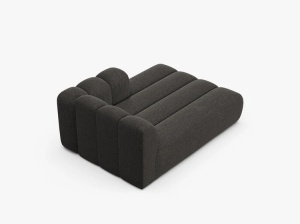 MODUL SEZLONG CANAPEA LUPIN, PE DREAPTA, GRI INCHIS, CU TAPITERIE DIN TEXTIL CHENILLE EDEN, MICADONI - Img 3