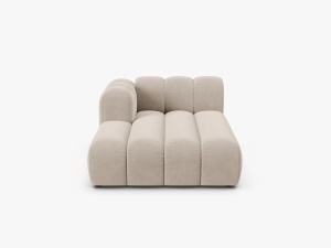 MODUL SEZLONG CANAPEA LUPIN, PE STANGA, BEJ, CU TAPITERIE DIN TEXTIL CATIFEA SALVADOR, MICADONI