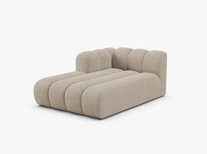 MODUL SEZLONG CANAPEA LUPIN, PE STANGA, BEJ INCHIS, CU TAPITERIE DIN TEXTIL CHENILLE EDEN, MICADONI - Img 2