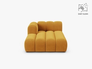 MODUL SEZLONG CANAPEA LUPIN, PE STANGA, GALBEN, CU TAPITERIE DIN TEXTIL CATIFEA VENUS, MICADONI