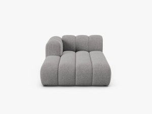 MODUL SEZLONG CANAPEA LUPIN, PE STANGA, GRI DESCHIS, CU TAPITERIE DIN TEXTIL CHENILLE EDEN, MICADONI